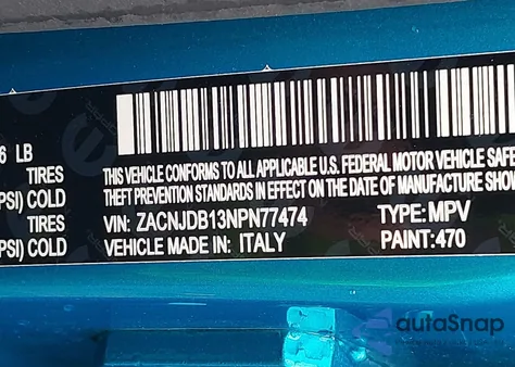2022 Jeep Renegade Latitude 4X4 from USA, damaged, VIN ZACNJDB13NPN77474